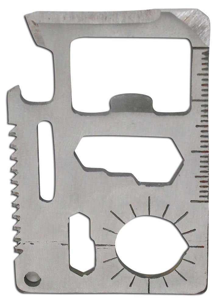 ToolUSA (2 Pack) Ultra Mini Wallet Credit Card Multi-Tool | 2.25" x 1.5" | Multipurpose Survival Card With Can Opener, Screwdrivers, Wrench, Ruler | Great To Fix, Tighten, Open | Vinyl Pouch Included