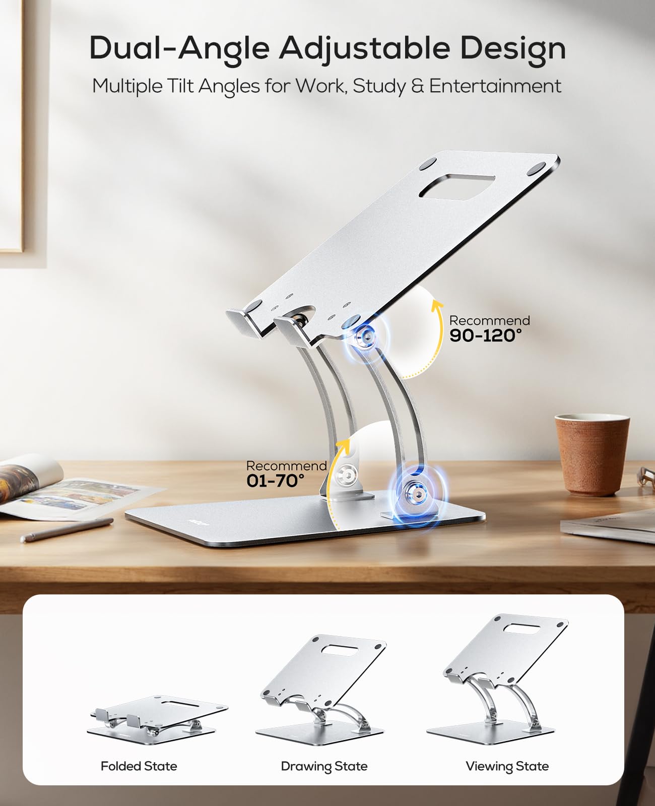 Nulaxy alluminio regolabile raffreddamento di supporto Silver.