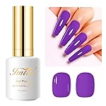 Imtiti Purple Gel Nail Polish, 0.5 Fl Oz Deep Purple Soak Off LED UV Nail Polish Spring Summer DIY Nail Art Starter Manicure Salon Kit