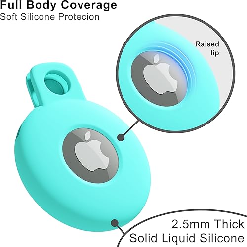 Miniatura 5 de Llavero para Airtag con llavero Airtag, funda para Airtag de Siliocne, bonitos accesorios para Airtag para niños, equipaje, collar de perro y gato,