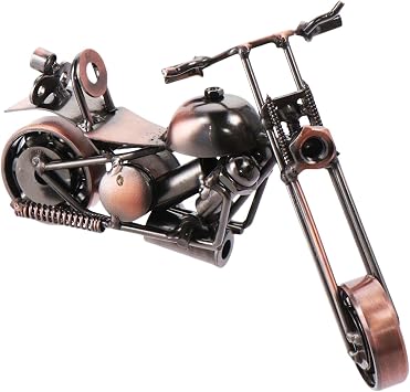 Vintage Metal Motorcycle Sculpture,Unique Birthday Gifts for Motorcycle Lovers,BronzeD