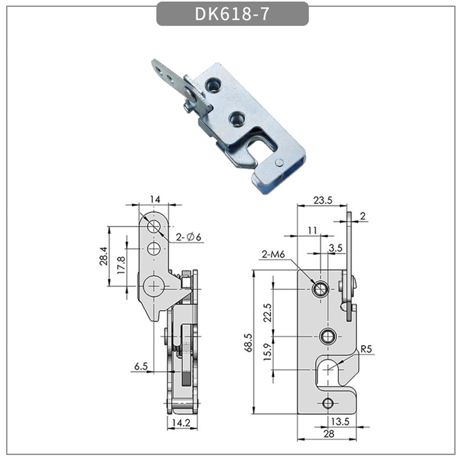 Chiusura di sicurezza industriale in ferro for armadi elettrici, cassette degli attrezzi e serrature for auto - 1 pezzo(DK618-7 R)