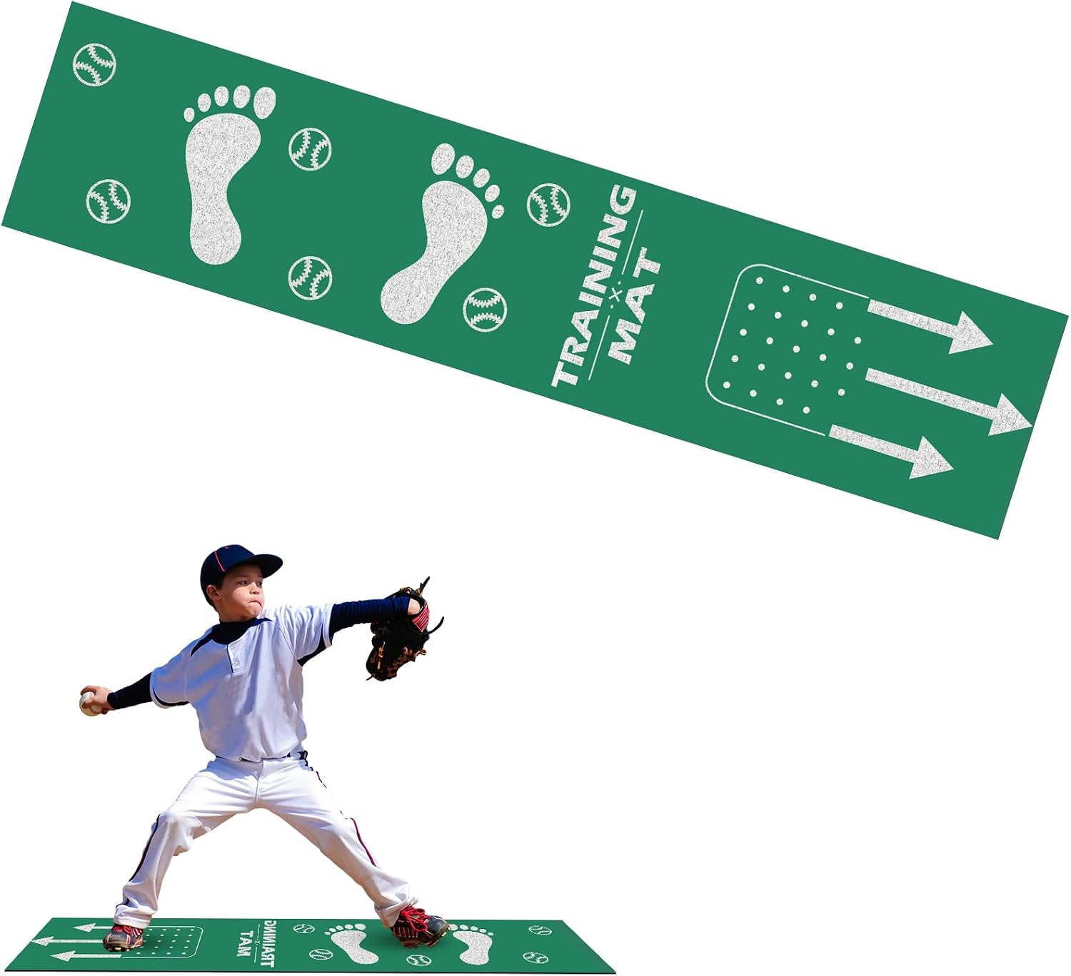 Softball Pitching Mat 54 x 12 in Baseball Training Mat Wear Resistant Portable Auxiliary Tool for Batting Stance Beginner Indoor/Outdoor Practice Baseball Strike Zone