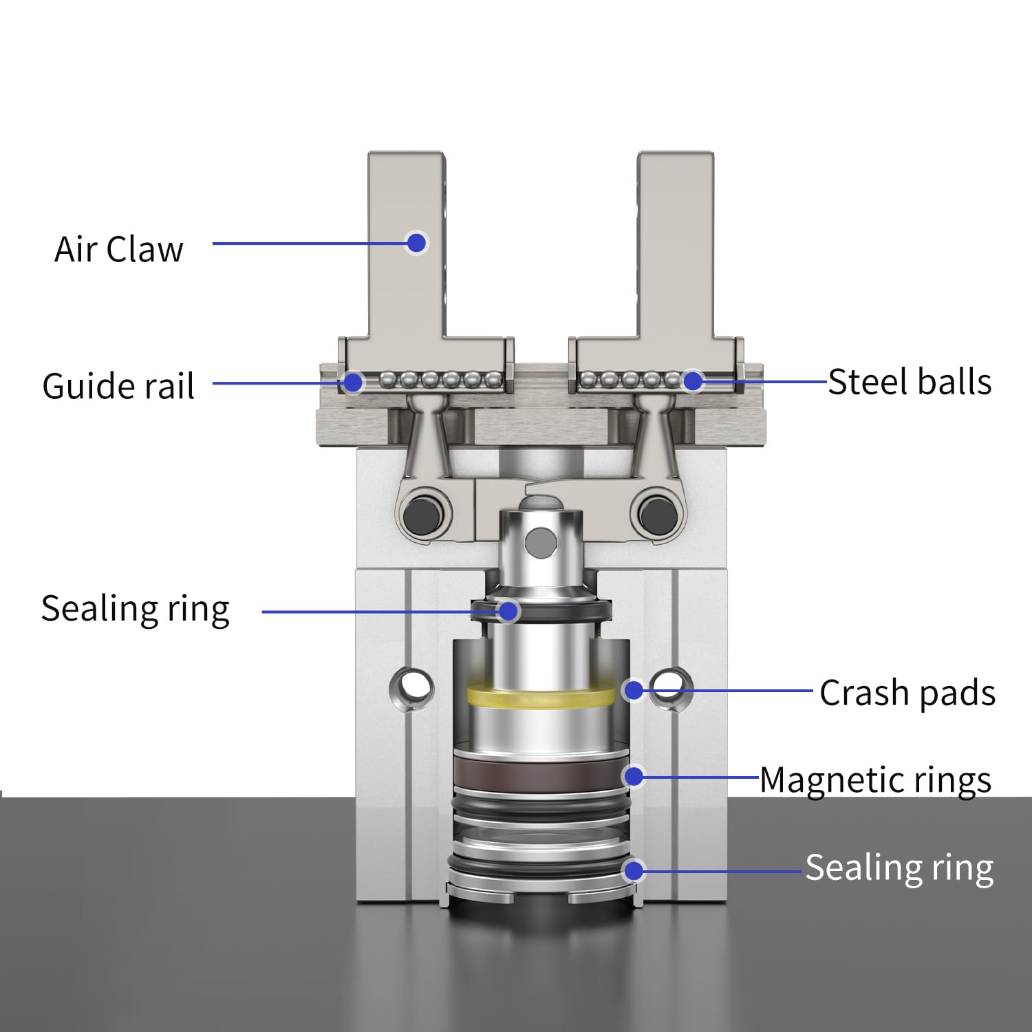 Pneumatische Parallelgreifer Klaue, 32mm Bohrung mit Magnet, Mini Pneumatische Greifer Fingerluftzylinder (MHZ2-32D)