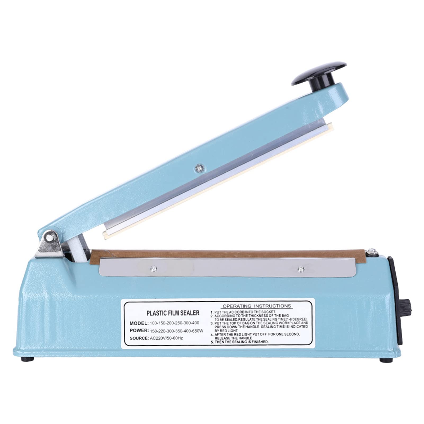 YWBL-WH Sigillatore per Sacchetti Termosaldatore Manuale a Impulsi Sigillatore per Sacchetti in Plastica con Panno Antiscottatura Indicatore LED Temperatura Regolabile a 8 Livelli (Spina europea 220