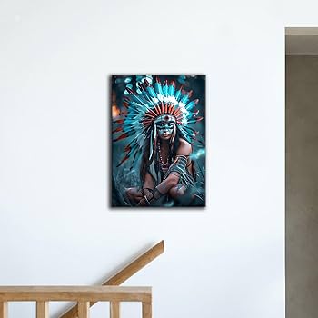 Amazon.co.jp: ネイティブアメリカンの装飾絵画、インディアン