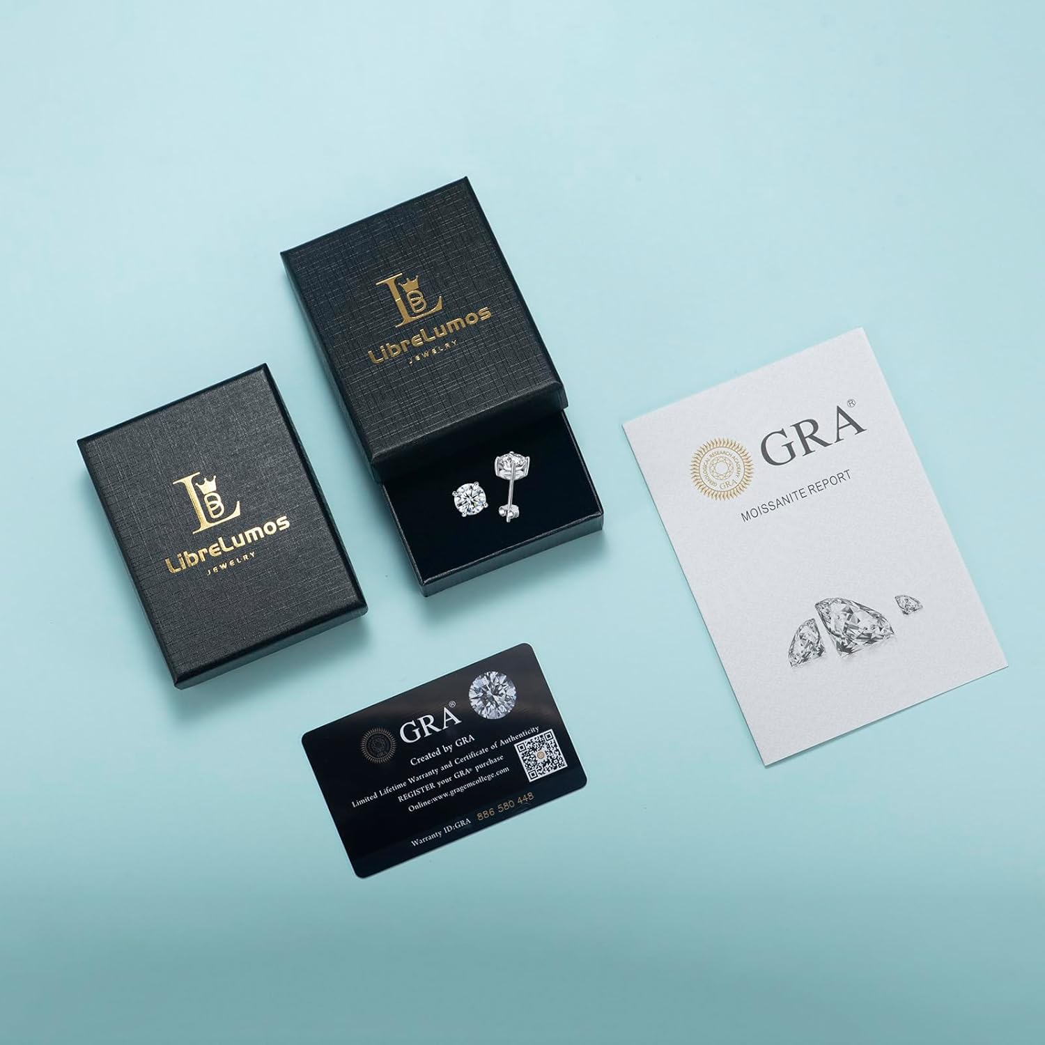 Moissanite Stud Earrings Lab Created Diamond 18K White Gold Plated 925 Sterling Silver Earrings Jewelry Gifts for Women Men, GRA Certificated - Image 7