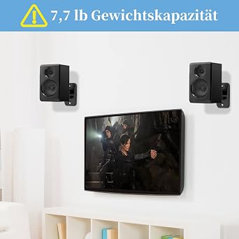 Cozycase Speaker Wall Mount with Fittings - 2 Pieces Swivel/Tilting Speaker Holder Set Robust Speaker Bracket up to 3.5 kg Black