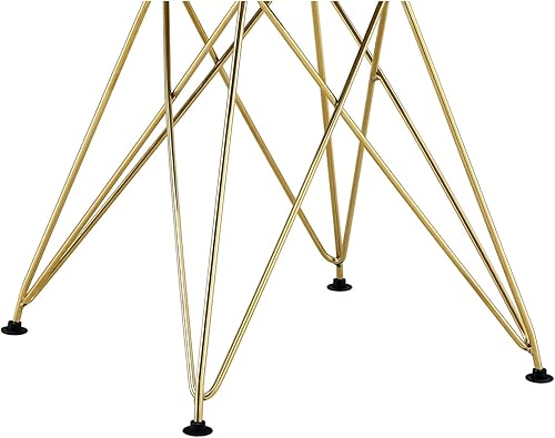 Miniatura 3 de 4 sillas modernas con asiento de salón de PU beige y patas de acero dorado para uso en la oficina en casa, de 4, diseño de sala de estar y reunión