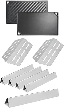 Leship 16.5 x 9.5 Double-Sided Griddle & Grill Replacement Parts for Weber Genesis 300 Series E310 E320 E330 EP310 EP320 EP330 S310 S330 Grills with Front-Mounted Control 2011-2016