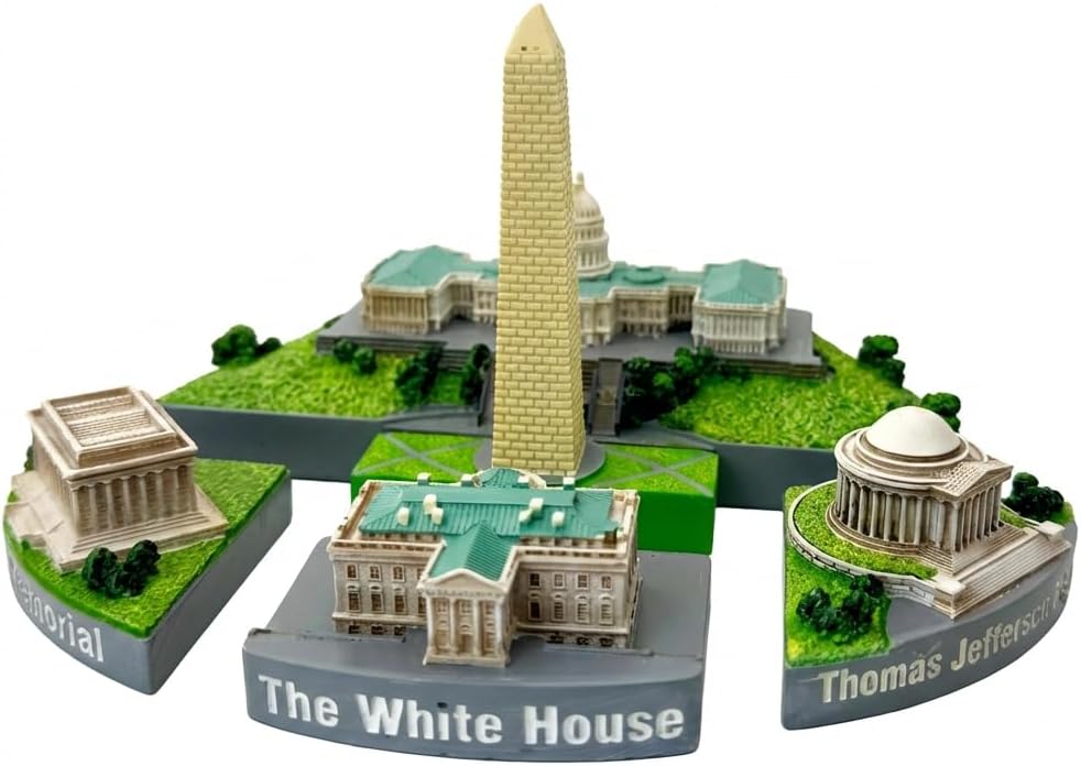 City-Souvenirs Washington DC Landmark Statue Skyline 6 Inches Capitol White House Washington Monument Lincoln and Jefferson Memorial
