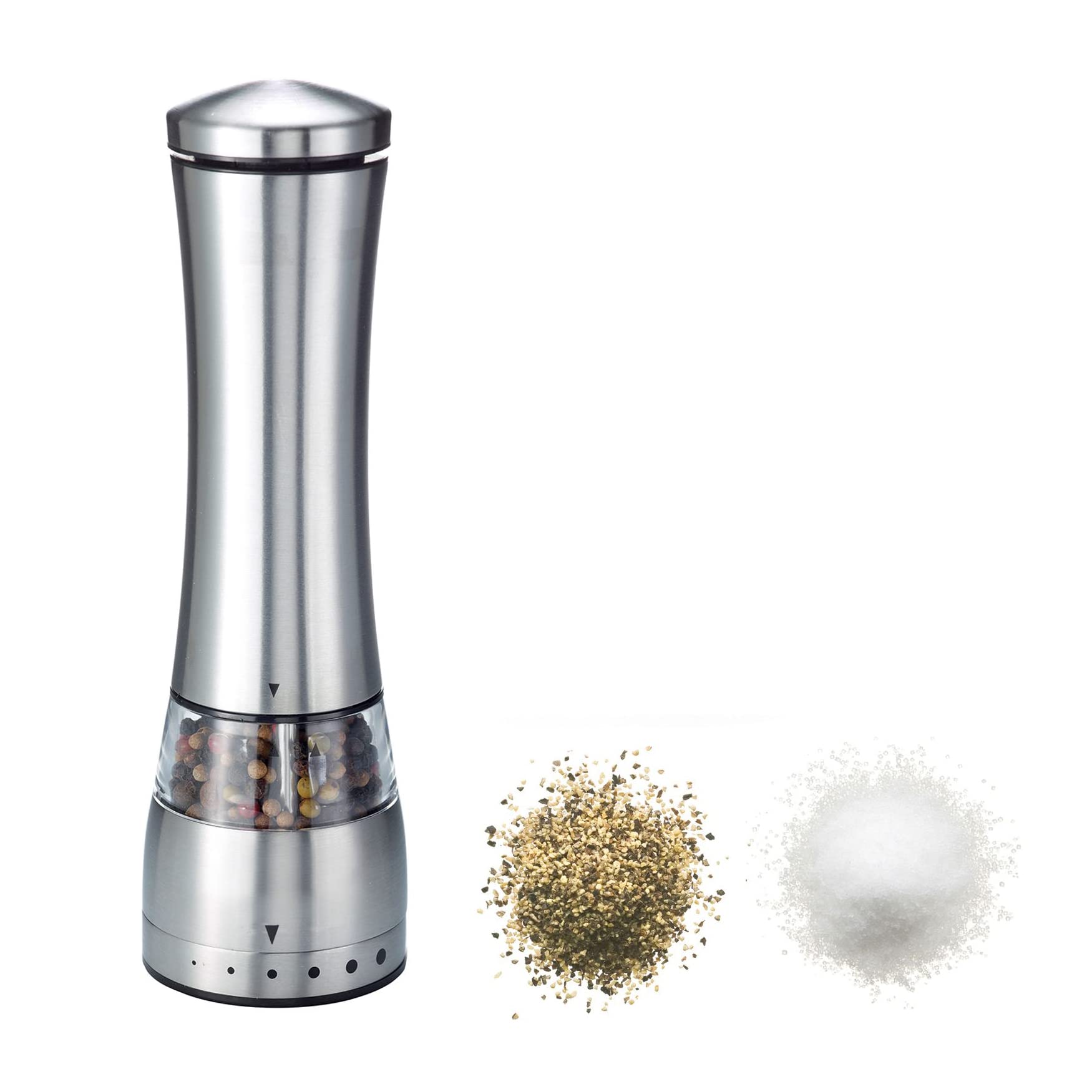 Westmark Salz- und Pfeffermühle, Elektrisch, Mit Keramikmahlwerk, Höhe: 21,5 cm, Rostfreier Edelstahl, Automatic, Silber, 63582260