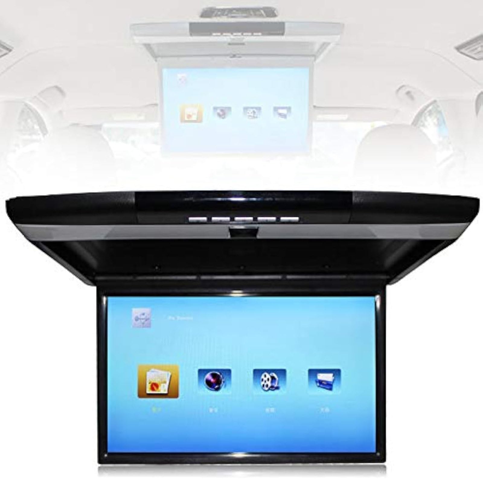 Monitor de techo 1080P de 17 pulgadas con entradas múltiples y DVD para autocares turísticos.