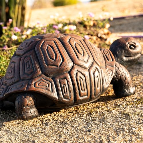 Estatua Tortuga Caminante 21.3" L Marrón y Gris de MgO miniatura 3