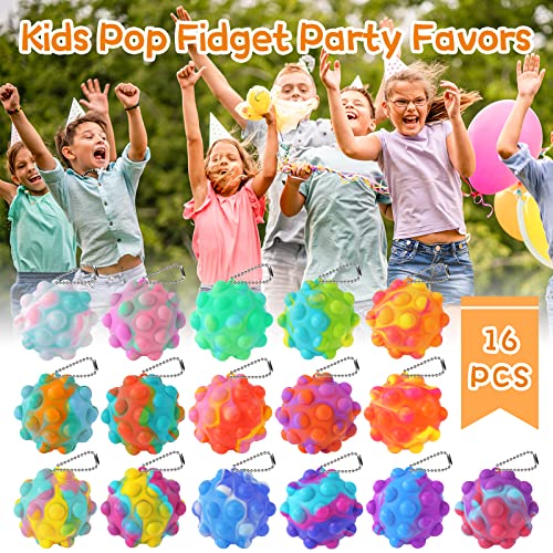 Inflatable Pop Fidget Toys Its Ball Toy, 16 Pcs 3D Squeeze Toys Stress Balls Bulk Party Favors For Kids Toys It Pop Fidgets Pack Autism Sensory Toys Toddler Toys Adhd Toys Easter Basket Stuffers #TOP2