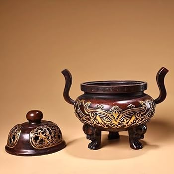 中国古美術・旧蔵鏨刻鎏金の獣面熏香炉・純赤銅细密彫・高浮彫・置物・茶道具・箱付き Amazon.co.jp: 中国古美術・旧蔵鏨刻鎏金の獣面熏香炉・純赤銅细密彫