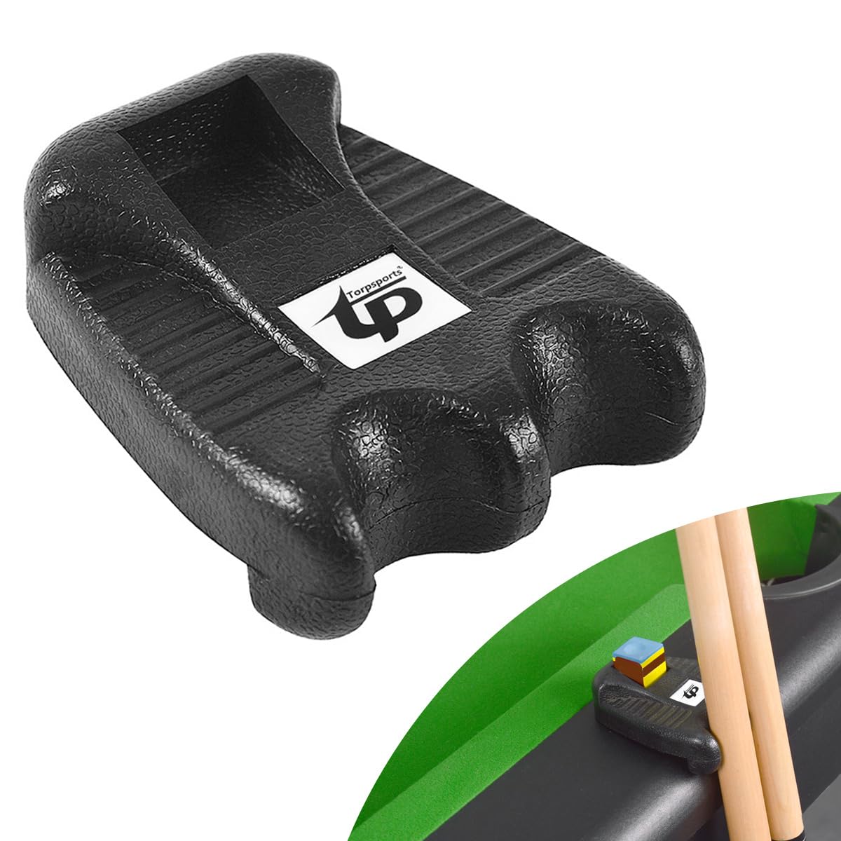 TORPSPORTS Pool Cue Holder,2 Cue Portable Pool Stick Holder for Table,Portable Billiard Cue Rack with Chalk Holder, Mini Pool Cue Holder Claw,