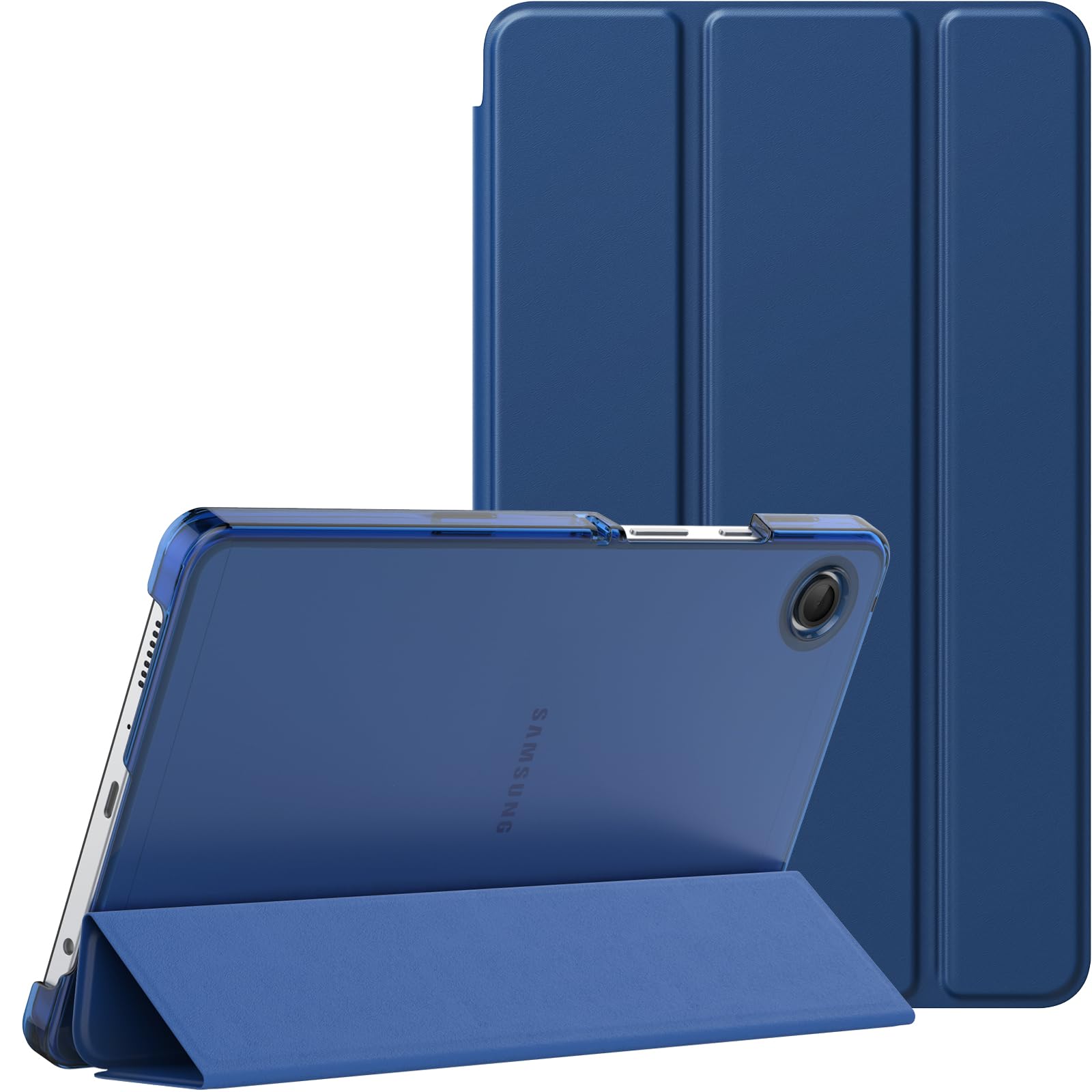 MoKo Case Fits Samsung Galaxy Tab A9 8.7-Inch 2023 (SM-X110/X115/X117), Lightweight Stand Smart Case Hard Shell for All-New Galaxy Tab A9 8.7" 2023 Tablet, Two View Angle, Navy BlueClimatePartner certified