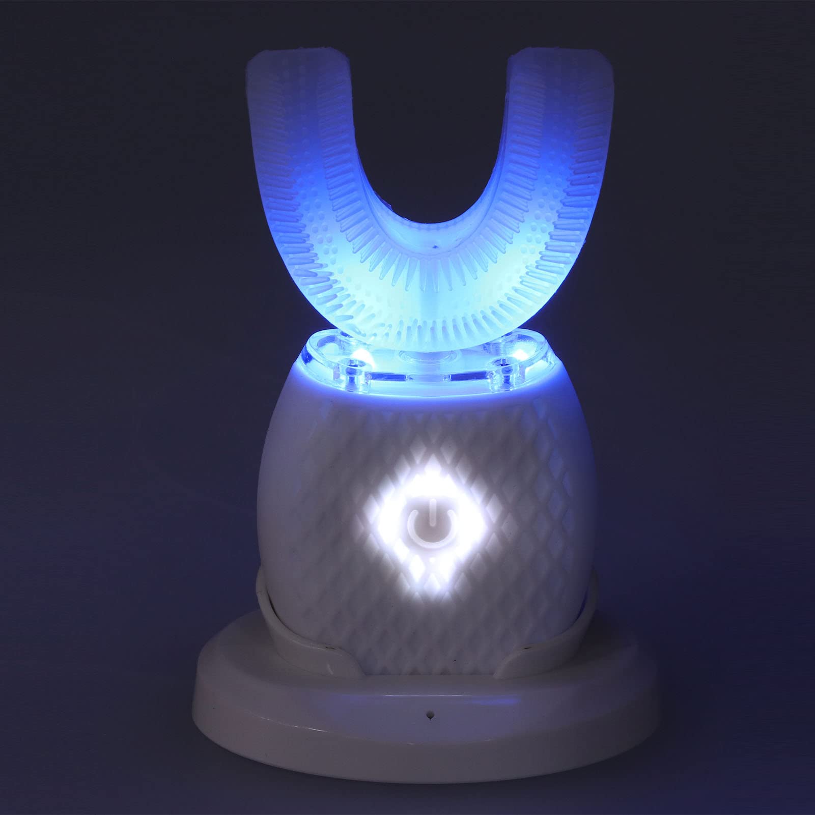 Cepillo de Dientes Automático Ultrasónico que Blanquea el Cepillo de Dientes Eléctrico en Forma de U de 360 ​​° para Blanquear los Dientes(blanco)
