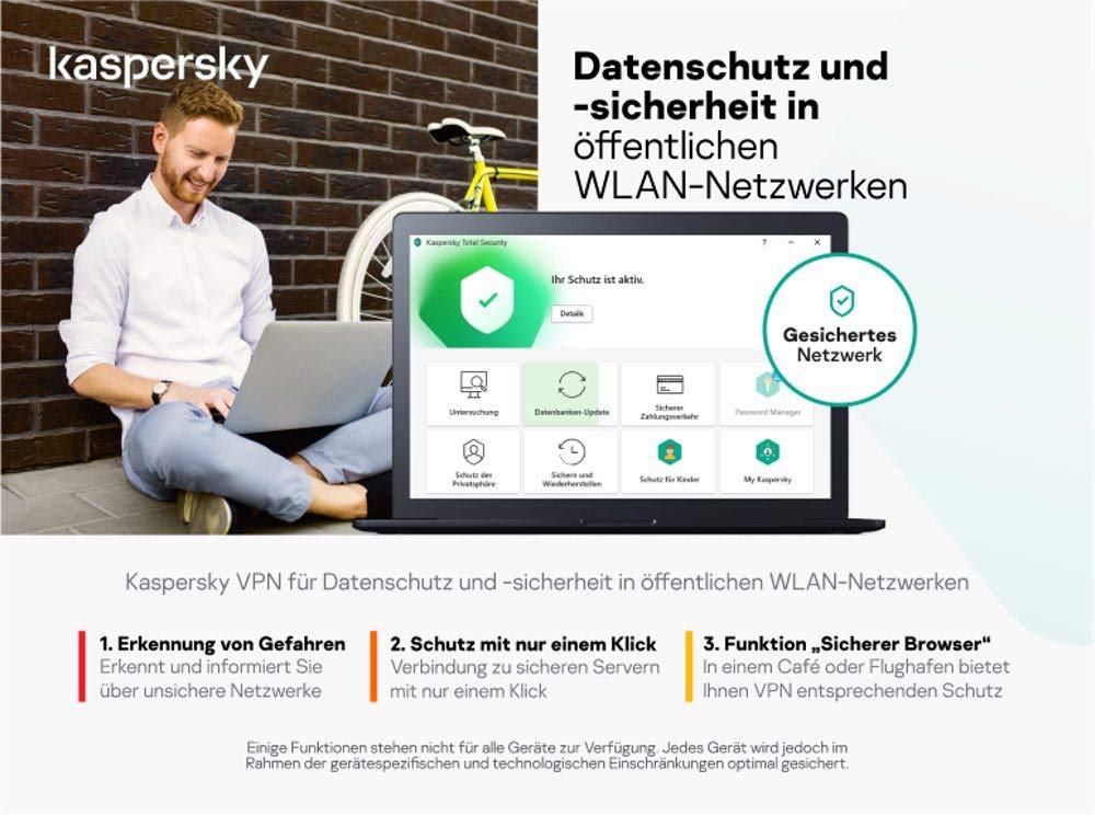 Kaspersky Total Security 2023 1 Gerät Jährliches Abo Windows/Mac/Android Aktivierungscode per Email