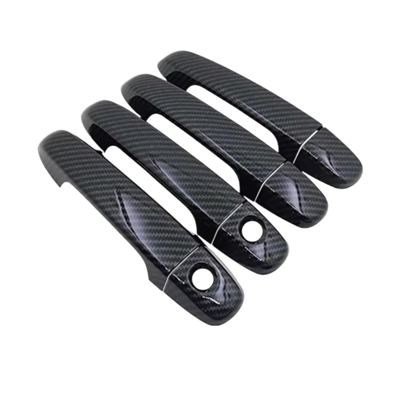 for Toyota for Prius C for Aqua NHP10 2012-2019 ABS Car Accessories Carbon Fiber Chrome Door Handle Cover Trim Car Exterior Door Handle(2 Keyholes 4 Doors-A)