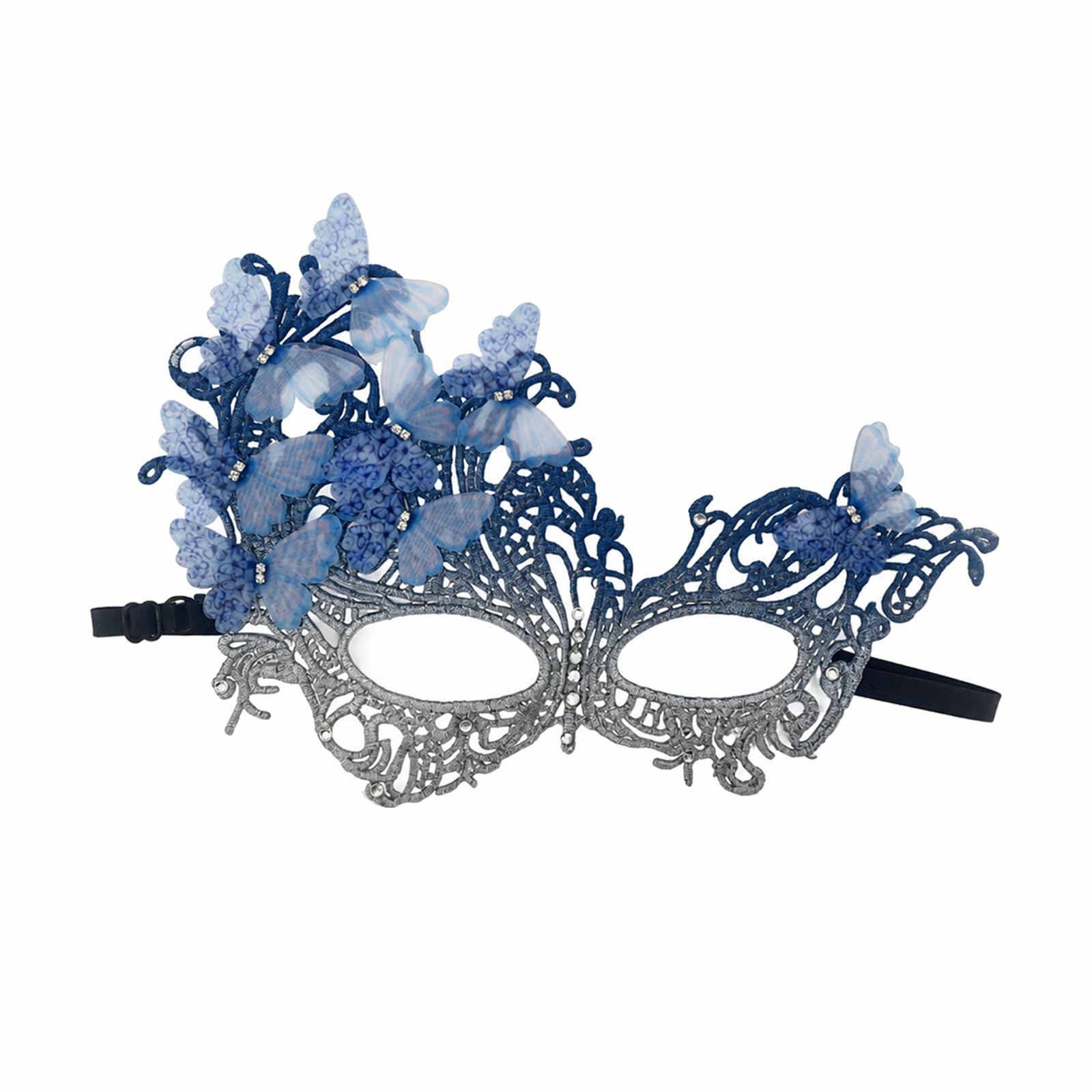 CYunhui Halloween Butterfly Lace Masquerade Mask for Women, Blue 1 Pcs