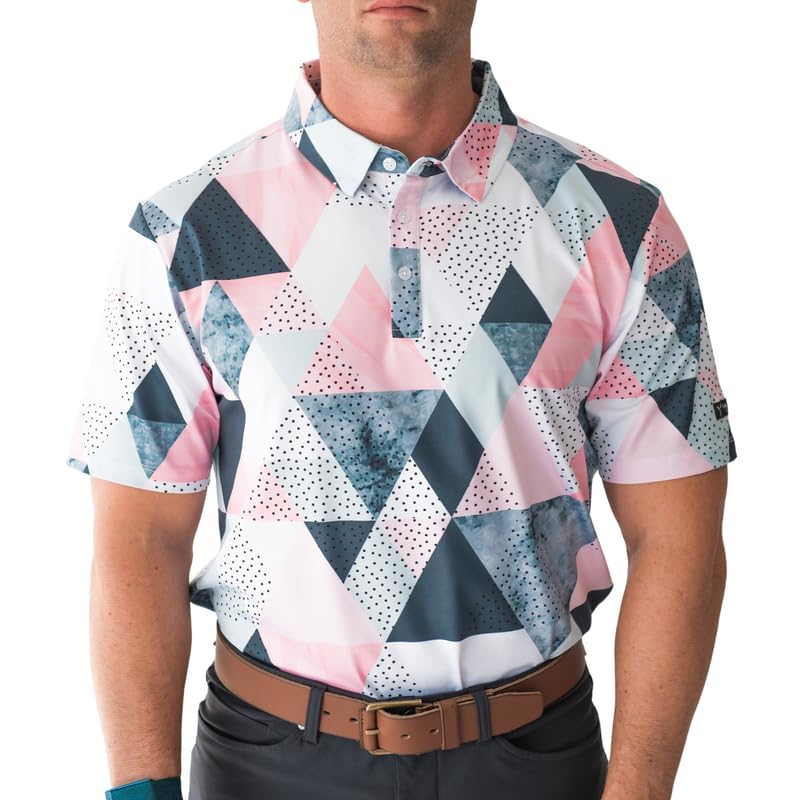 YATTA GOLF - Mens Golf Shirt Moisture Wicking Quick-Dry Short Sleeve - Standout Performance Casual Polo Shirts for Men2