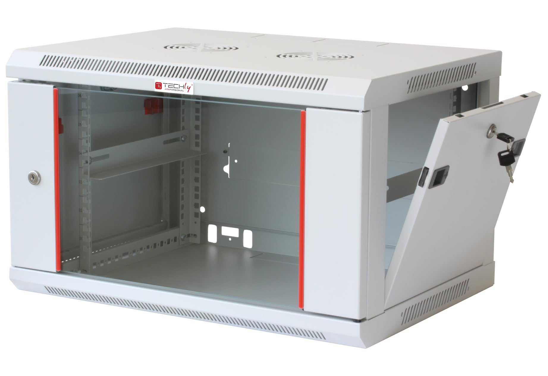 Techly Professional 620669 Armadio Rack 19" a Muro 12 unità Sezione Unica Prof. 600mm Grigio Grigio