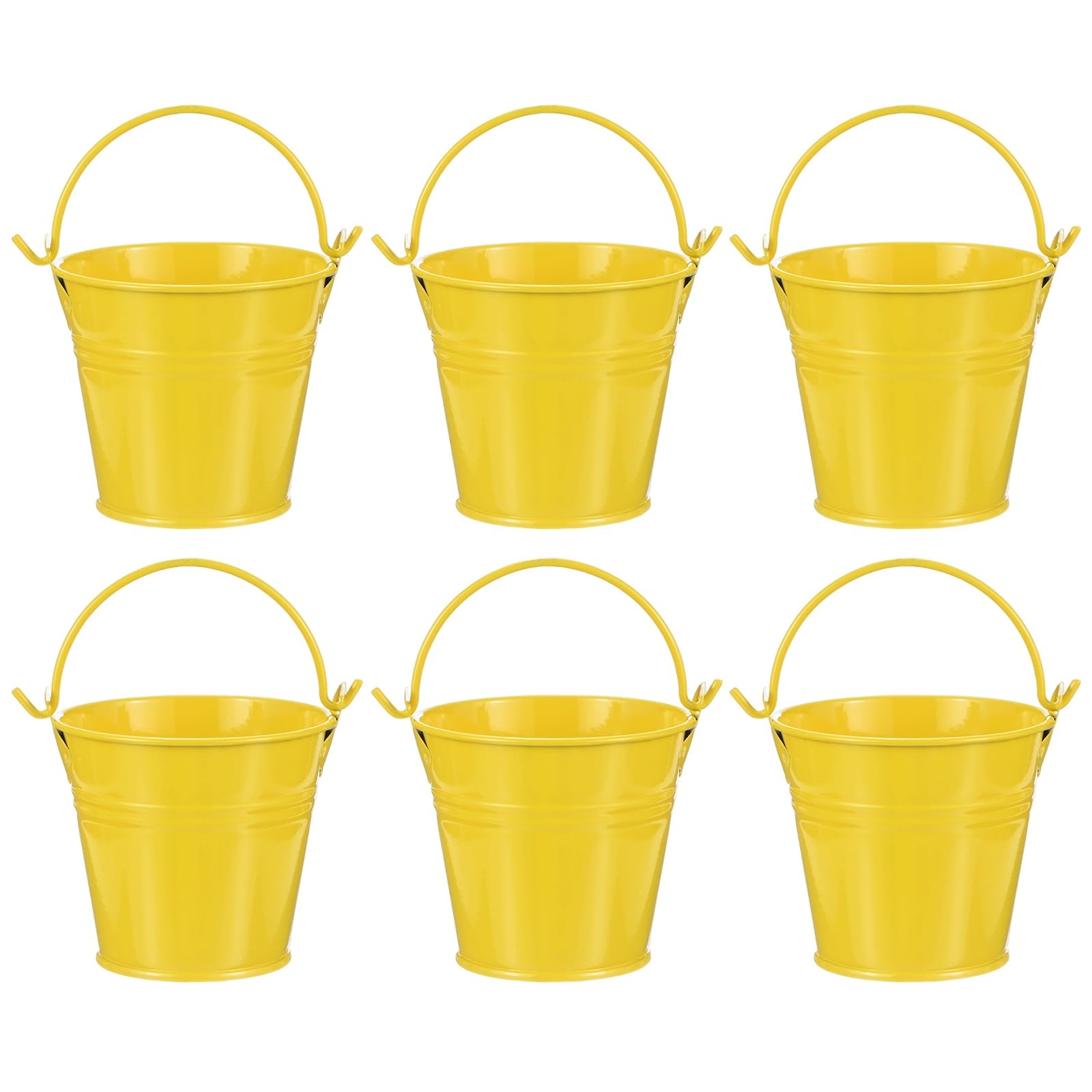 Petits seaux en métal jaune M METERXITY lot de 6 mini jardinières en fer décoratives