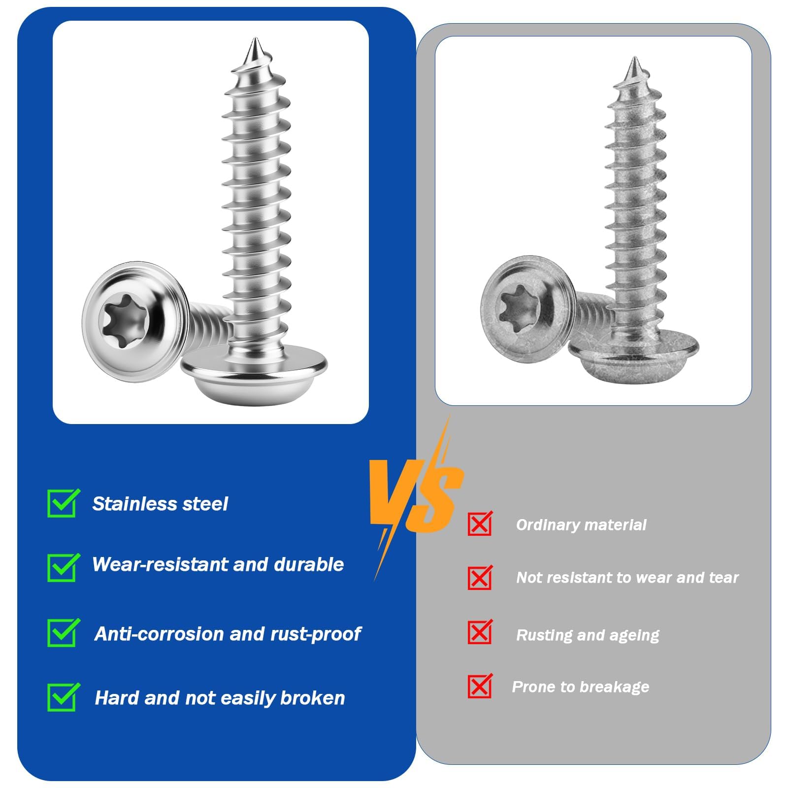 120 sztuk wkrętów blachowych ze stali nierdzewnej M3 x 18 mm, łeb talerzowy, wkręty do drewna, Torx A2, V2A, wkręty samogwintujące, pełny gwint, śruby z łbem płaskim z bitem, śruby z łbem