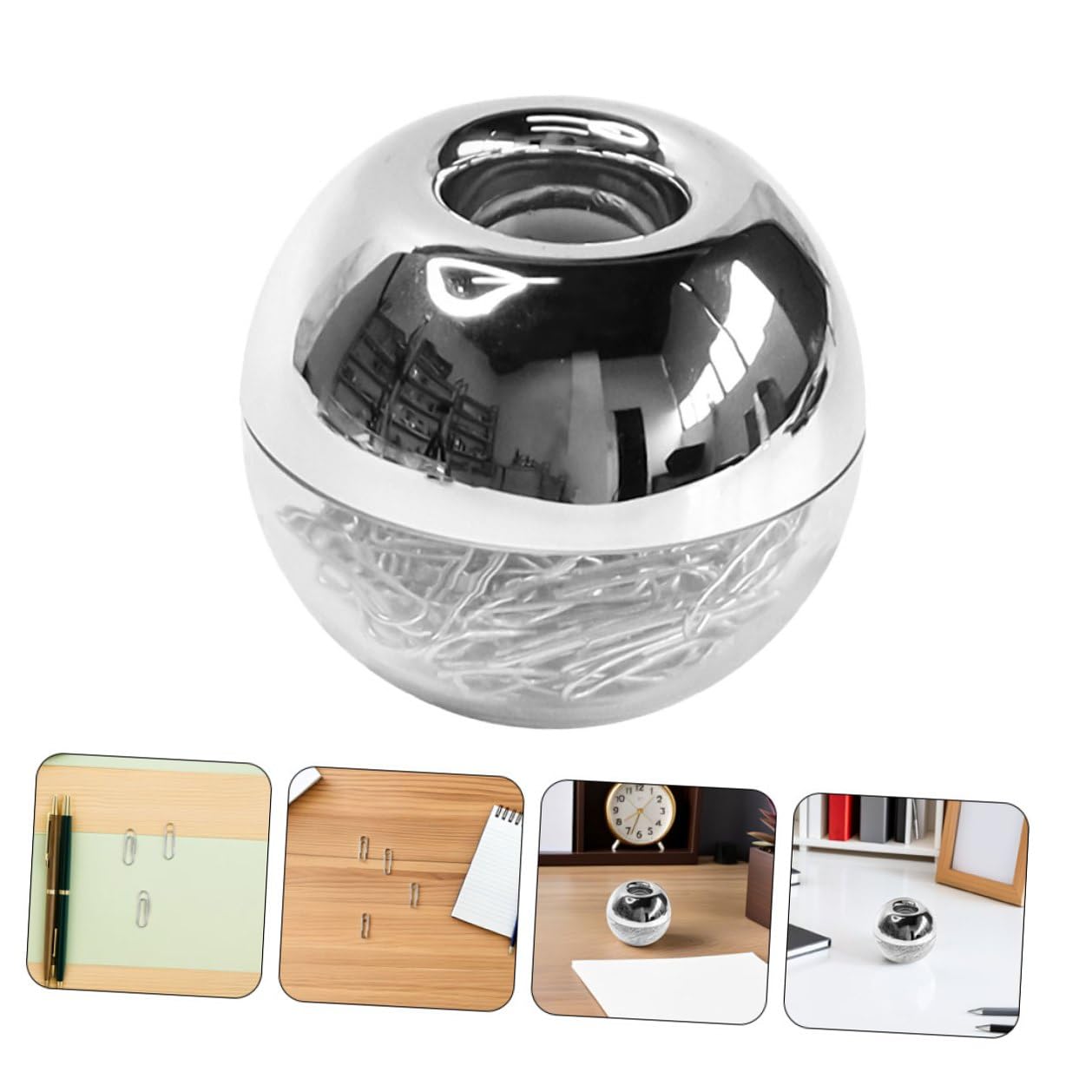 2juegos Caja Magnética con Clip Metálico Clips para Papel Decorativos Antideslizantes para Oficina Sujetadores Metálicos para Manualidades Uso Escritorio y Organización