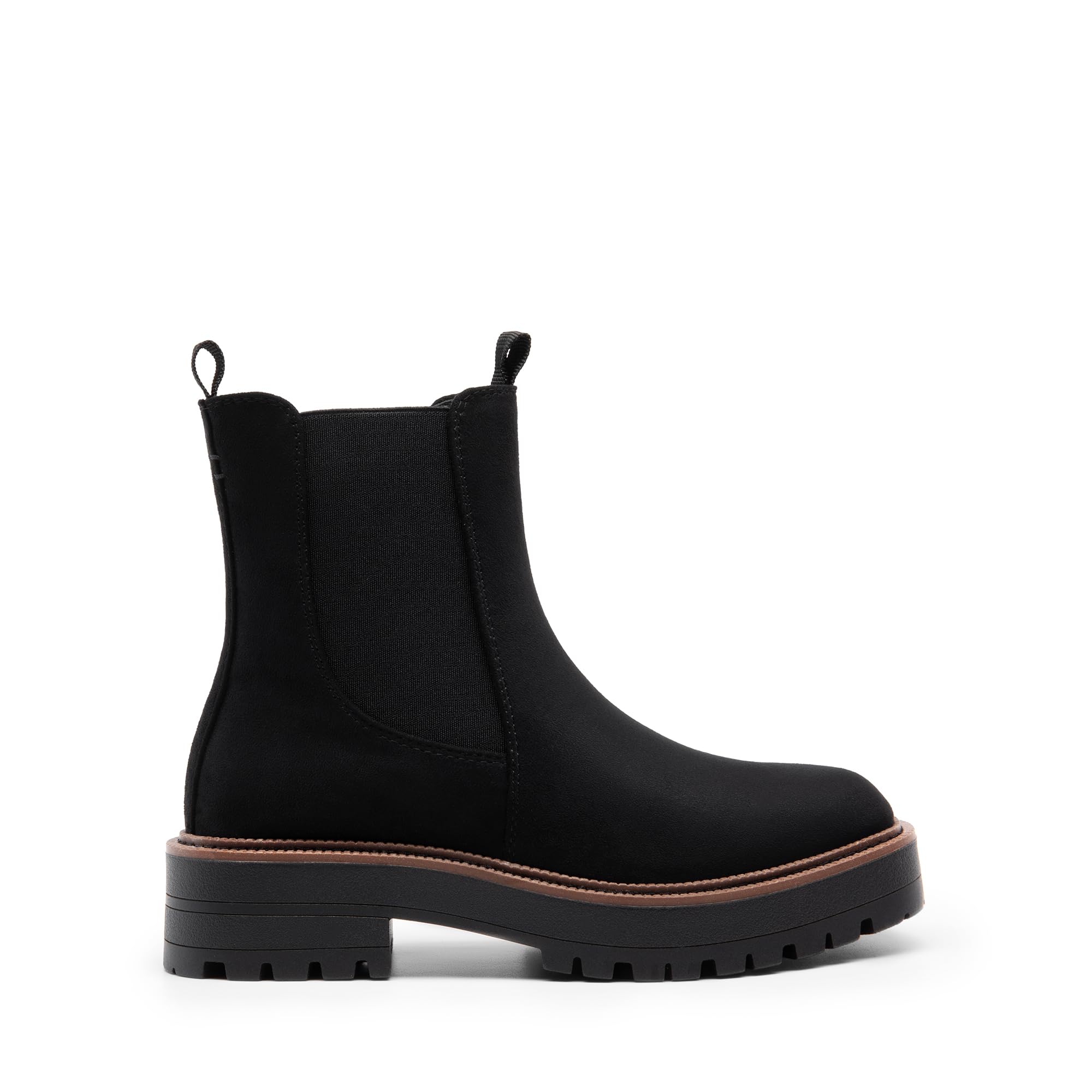 DREAM PAIRS Botas de Tobillo Chelsea para Mujer con Punta Cuadrada, Moda de Tacón Bajo, Suela de Plataforma y Estilo de Otoño