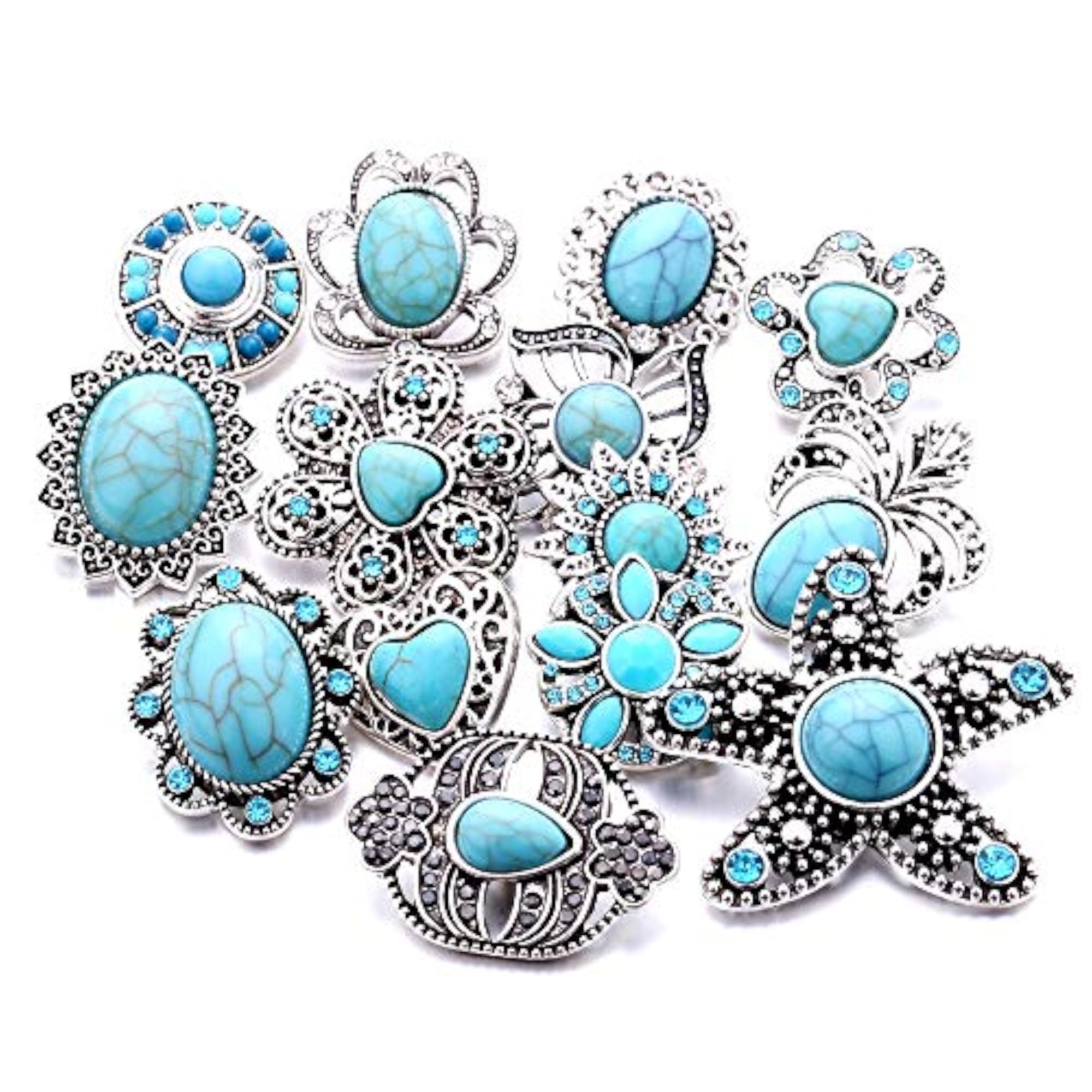 12pcs Metal Rhinestone Beads
