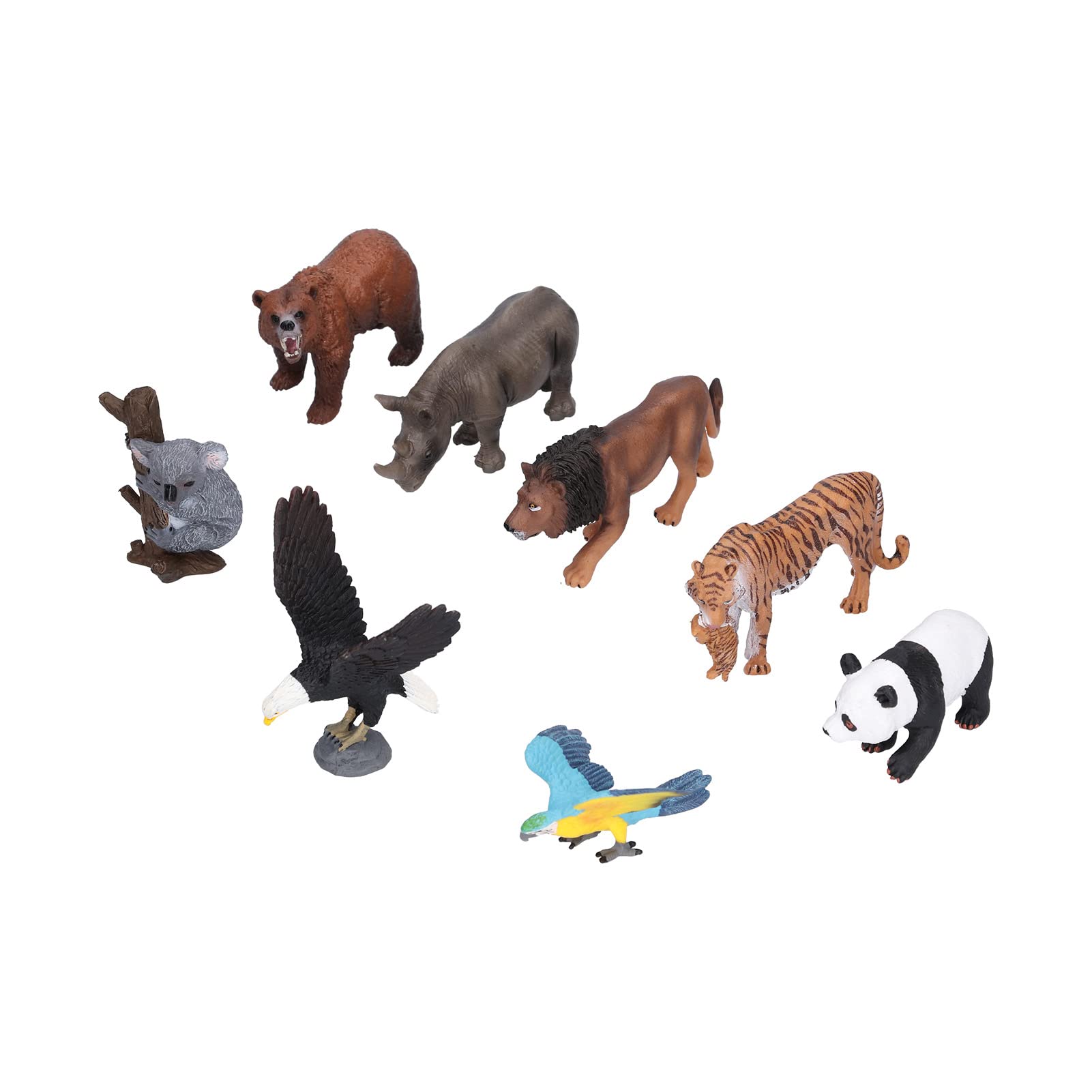 Juego de 8 Figuras de Animales Salvajes con Beneficios Educativos para Niños, Modelos de Animales de la Selva de PVC Duraderos