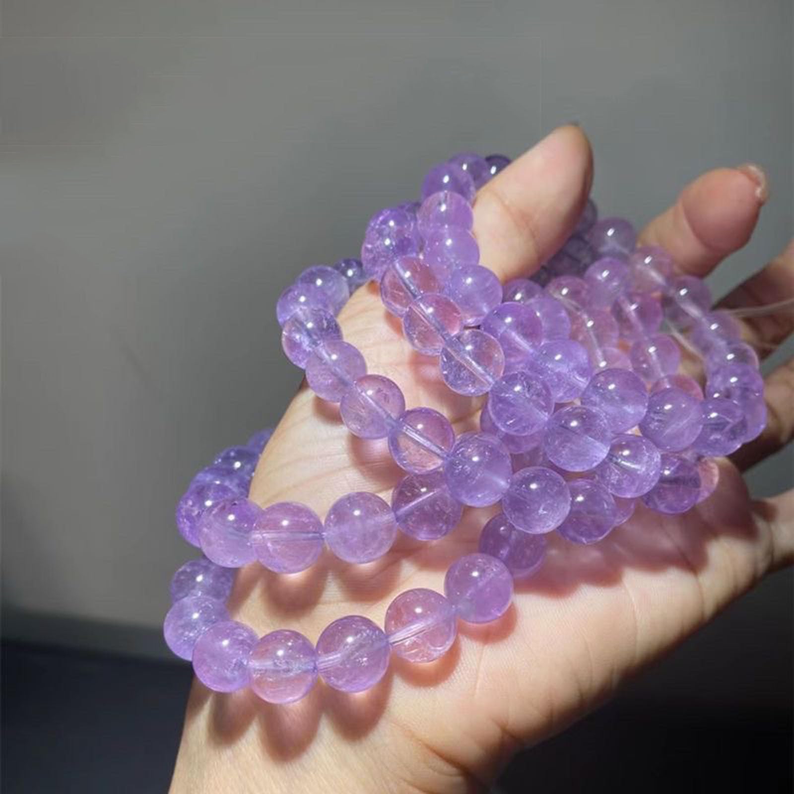 12mm, Heilkristall-Armband für Damen und Herren, natürliches Amethyst-Edelstein-Stretch-Armband, Chakra-Yoga-Perlenquarz-Armbänder, handgefertigte Schmuckgeschenke