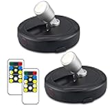 HEAGEERO Wireless Spot Lights,Remote Control Accent Lighting,Battery Picture Lights,Stick Puck Light,Rotatable Display Spotlights for Art Closet Wall(B+SL)
