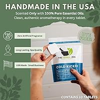 Vista 5 de Cold Kicker - Vaporizadores de ducha para alivio – Hecho en Estados Unidos – Tabletas de bomba de ducha de menta y eucalipto – Regalo del día de San