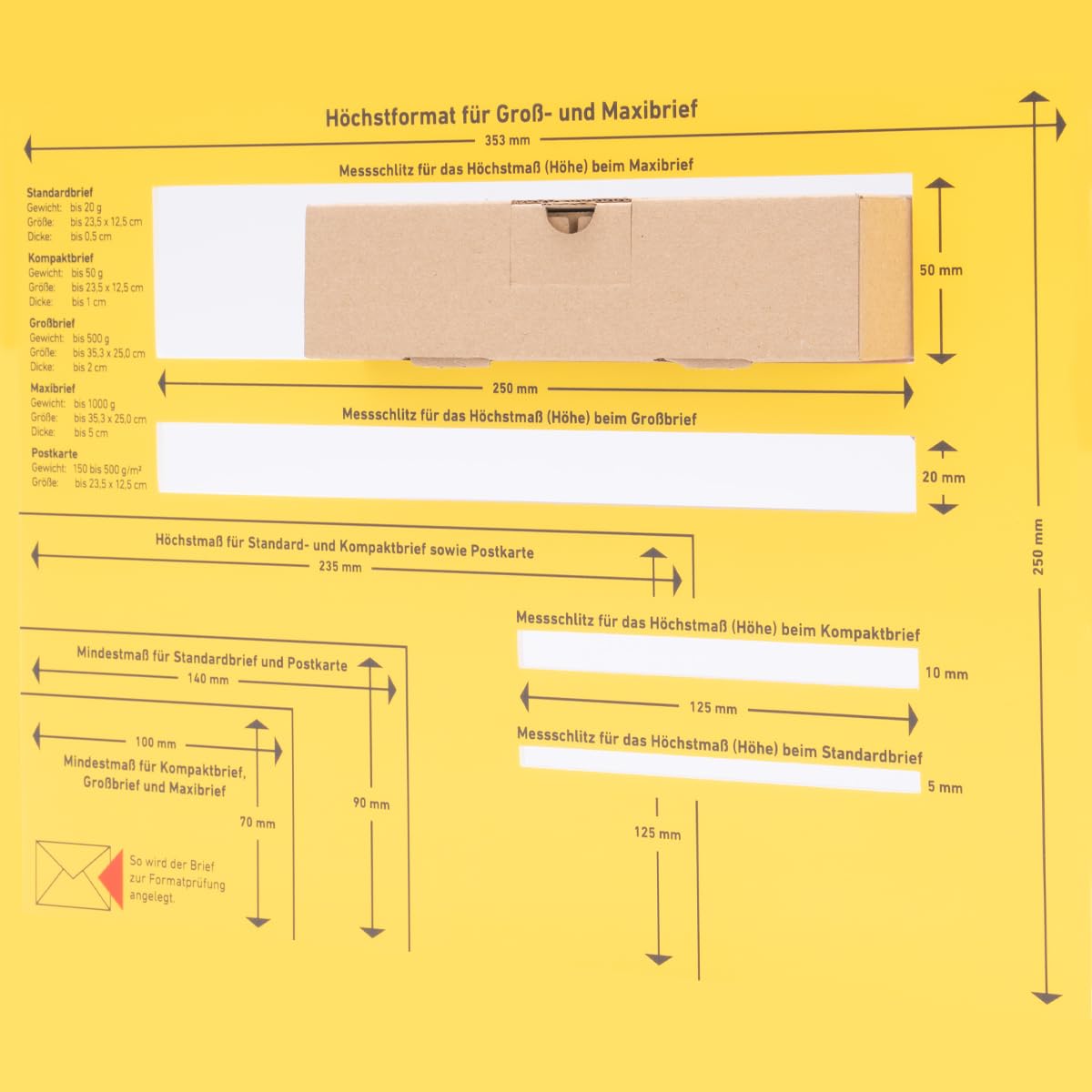 Maxibriefkartons 180 x 130 x 45 mm Braun MB-2 1-wellig Versandkartons DHL-konform