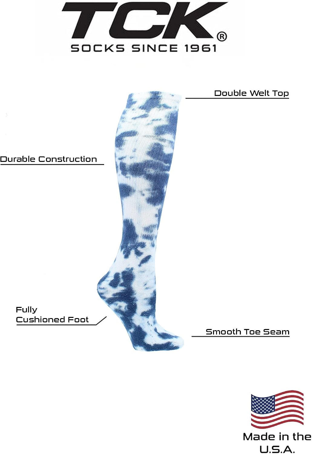 Tie Dye Multisport Tube Socks Soccer Softball Volleyball for Girls Boys Women and Men Youth and Adult