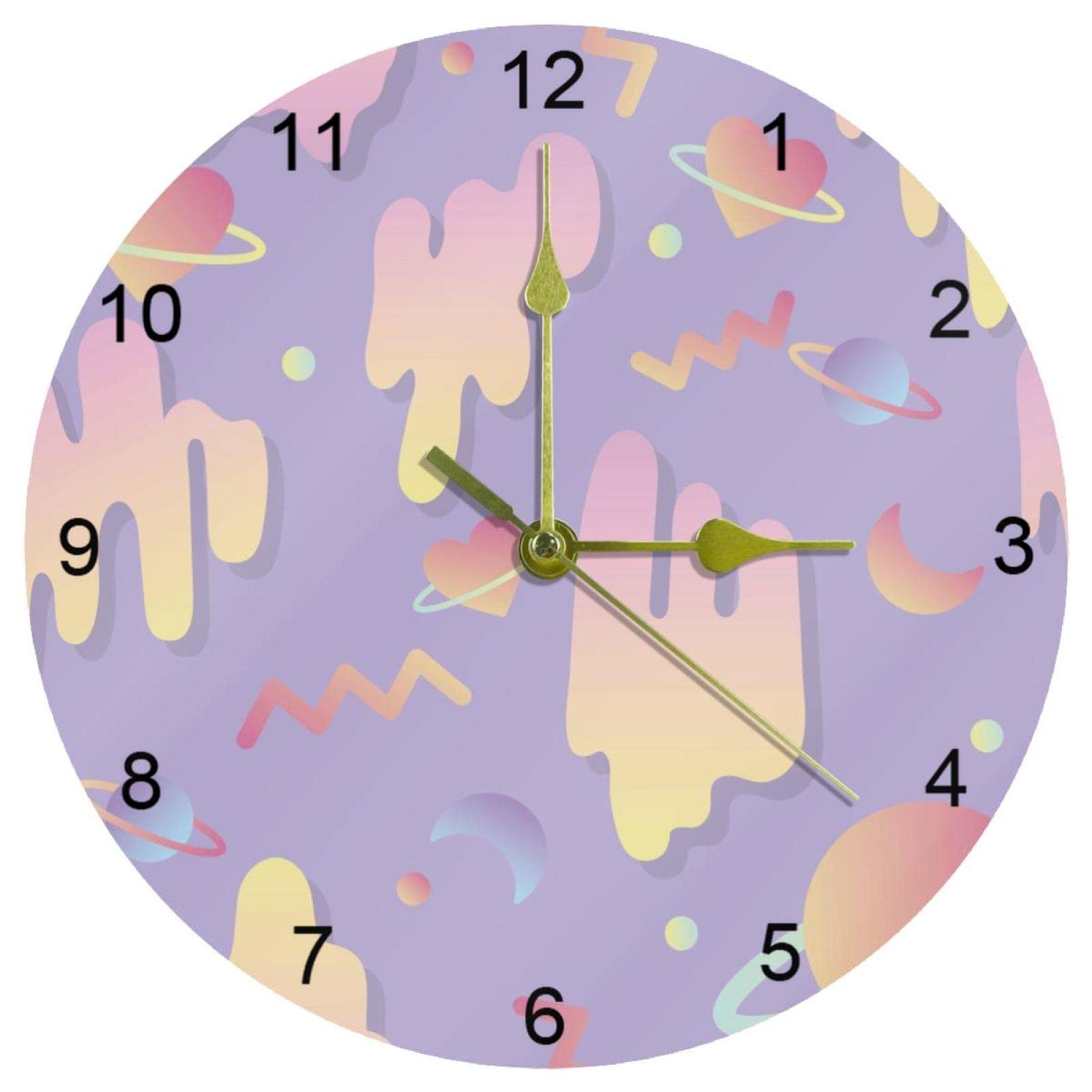 Horloge murale silencieuse à mouvement quartz continu fluide de 10 pouces