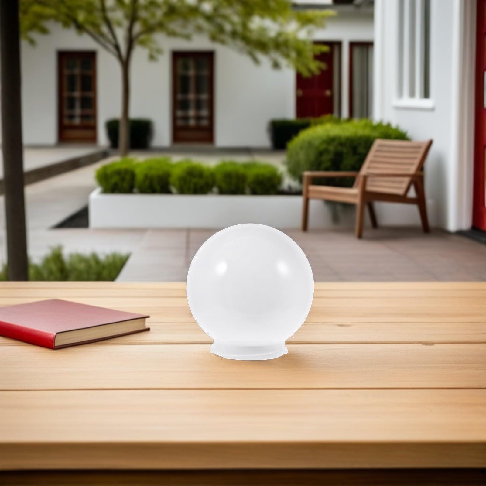 ifundom Paralume Globo Sferico 25 CM Acrilico Bianco Opaco Copertura per Lampada da Esterno Accessorio Multifunzione per Giardino Patio e Muro Attacco Standard