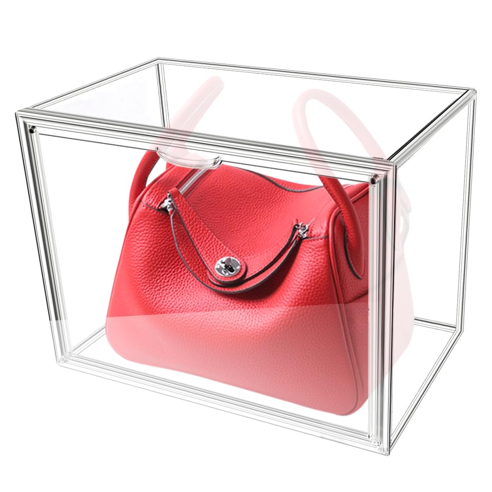 1 Vetrina Acrilica Trasparente, Vetrina in Acrilico Espositiva 36 x 22 x 28 cm Impilabile in Acrilico, per Libri Giocattoli Cosmetici Libri Modellini Borse Scarpe