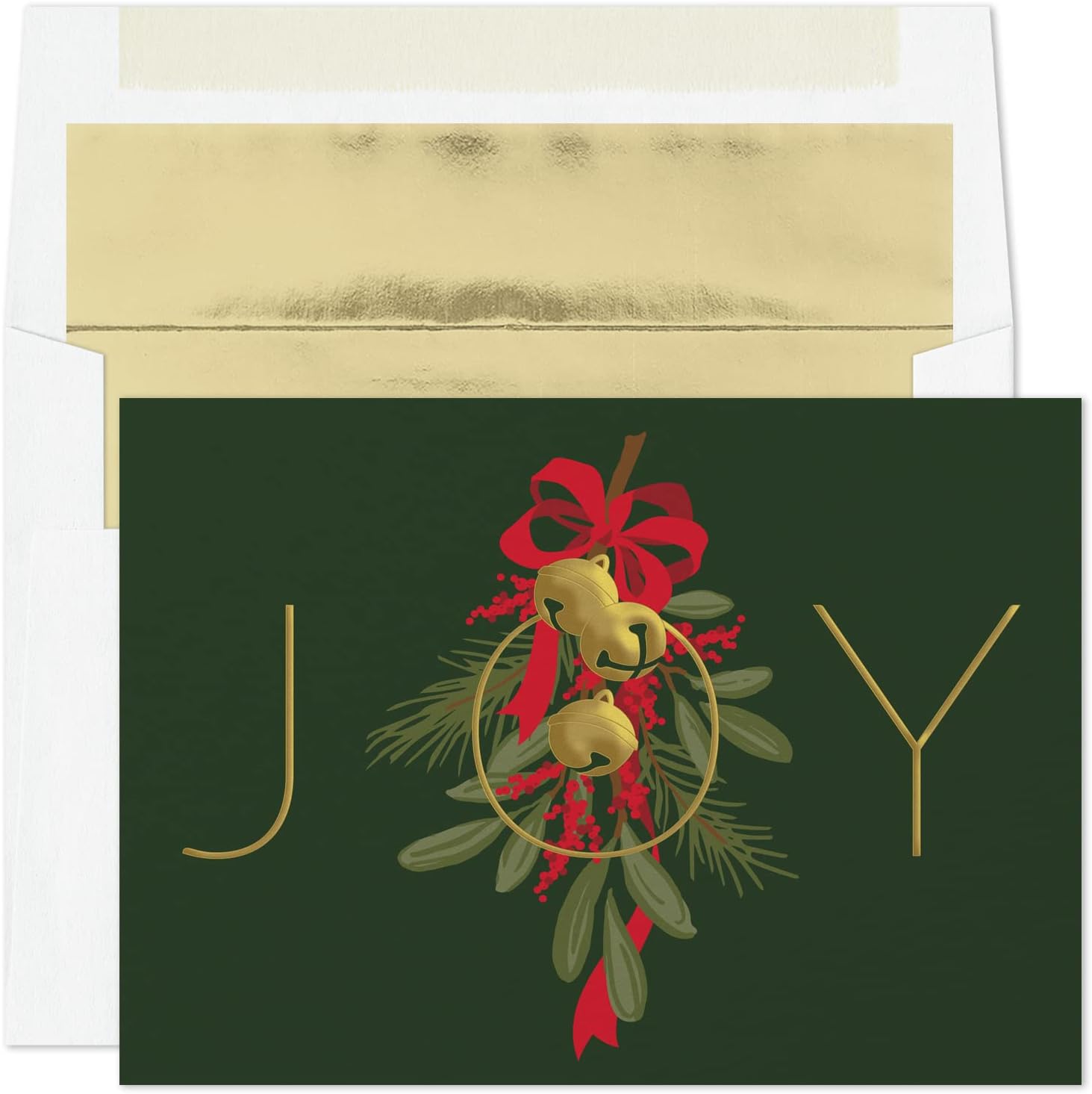 Masterpiece Studios Holiday Collection Premium Cards 15 Cards/Foil-Lined Envelopes, Jingle Joy, 5.6 x 7.8