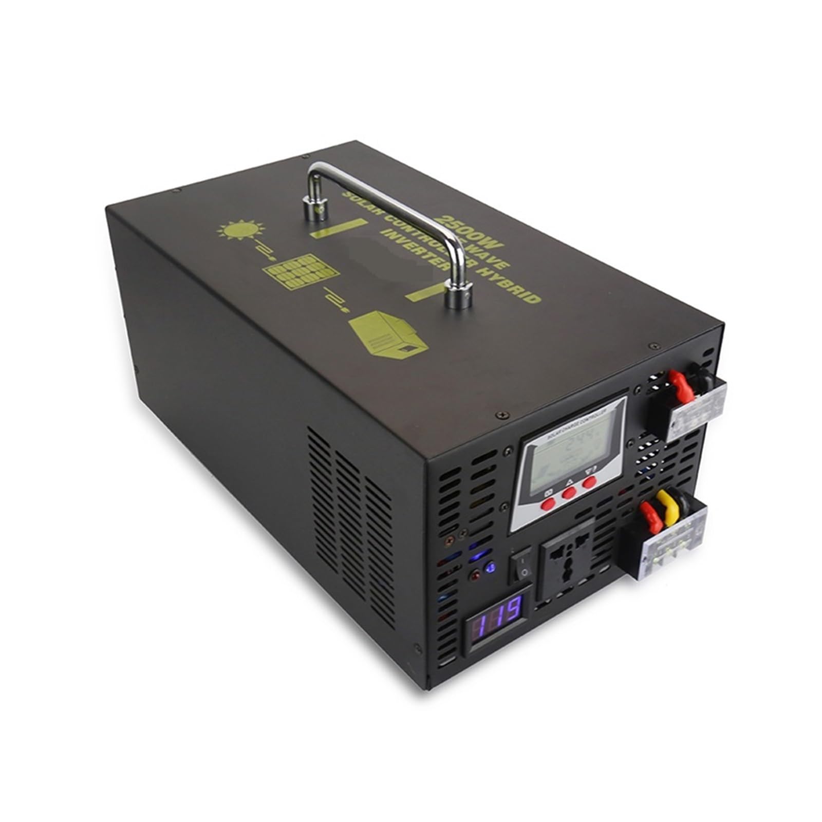 VFD, 2500W czysta fala sinusoidalna falownik solarny 24V DC do 220 konwerter DC/AC hybrydowy 24V/48V 120V/230V/240V kontroler LCD 30A(48V,100-V)