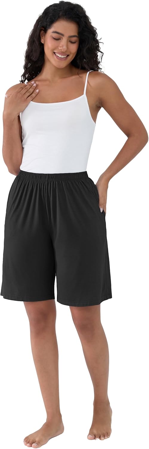Joyaria Cooling Bermuda Shorts Women Bamboo Viscose Sleep Lounge Pajama Wicking Sweat Shorts Yoga Active Wear with Pockets - Image 5