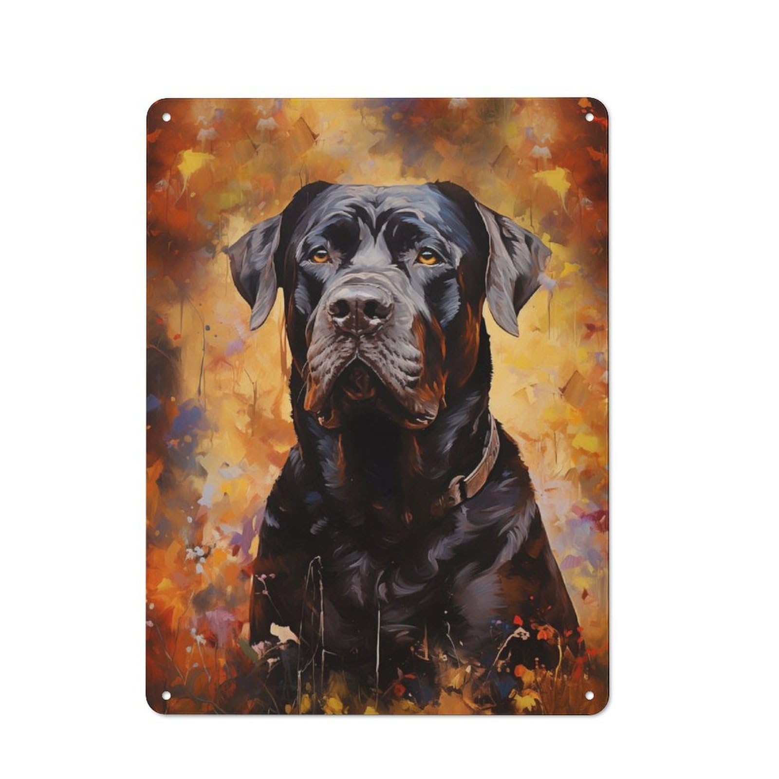 Black Cane Corso Dog Tin Wall Plaque 40x30cm, Barn Style Rustic Kitchen Decor for Farmhouse Kitchen, Pantry Or Dining Area
