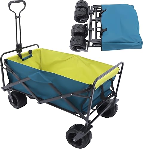 Carritos de jardín, carros plegables con ruedas, plegables de 220 libras de capacidad para acampar al aire libre, carrito de jardín, carrito de