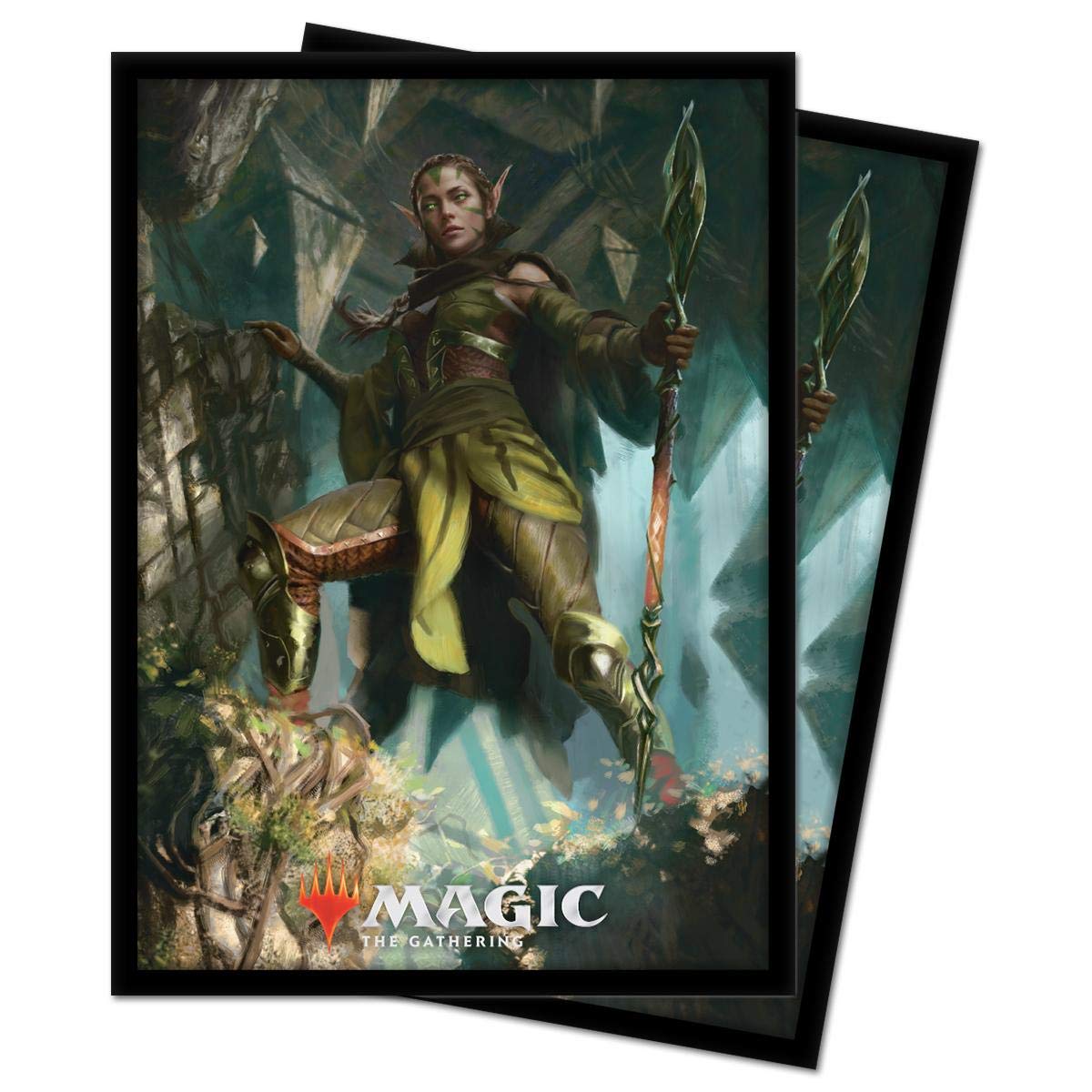 Ultra Pro Zendikar Rising 100, Nissa of Shadowed Boughs 100 sztuk folii na karty, koszulki na karty kolekcjonerskie, takie jak Pokemon Magic, rozmiar standardowy