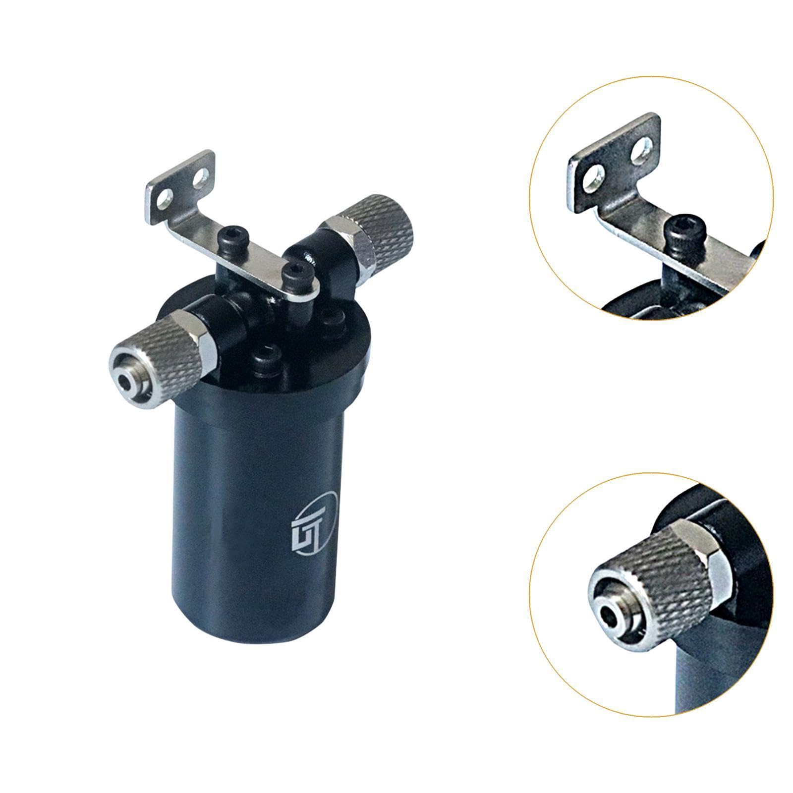 F Fityle Mini Filtro de Aceite hidráulico de aleación de Aluminio 1/14, Accesorios de reparación, Piezas de Coche RC, Accesorio de Rendimiento y fácil, Negro