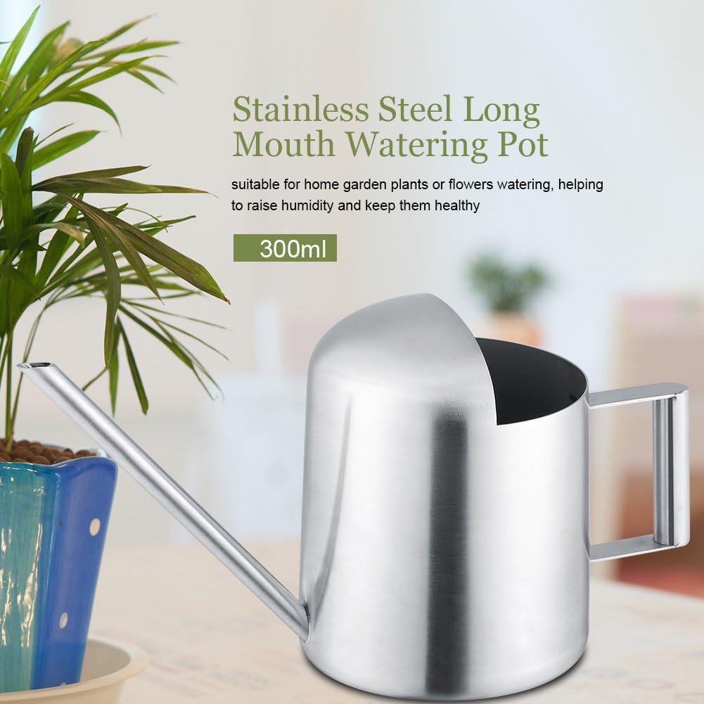 Watering Pot, Stainless Steel Watering Can 300/500mL Household Watering Gardening Tool Long Mouth Sprinkling Pot(300ML) - Image 3